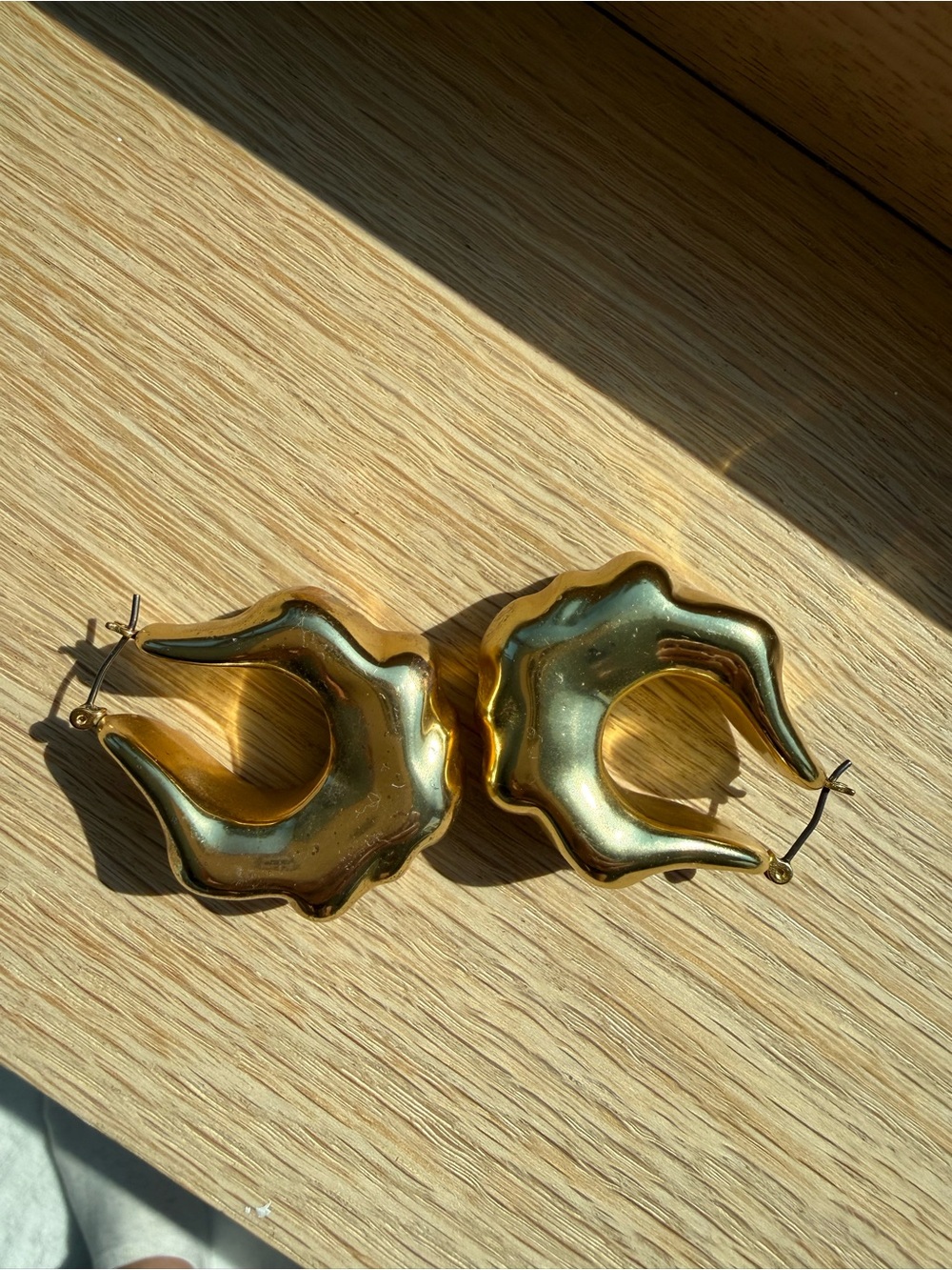 Sculptural Gold Hoop Earrings
